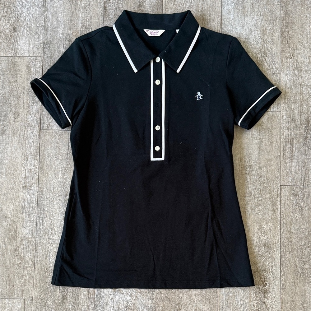Original Penguin Black Polo with White Accents